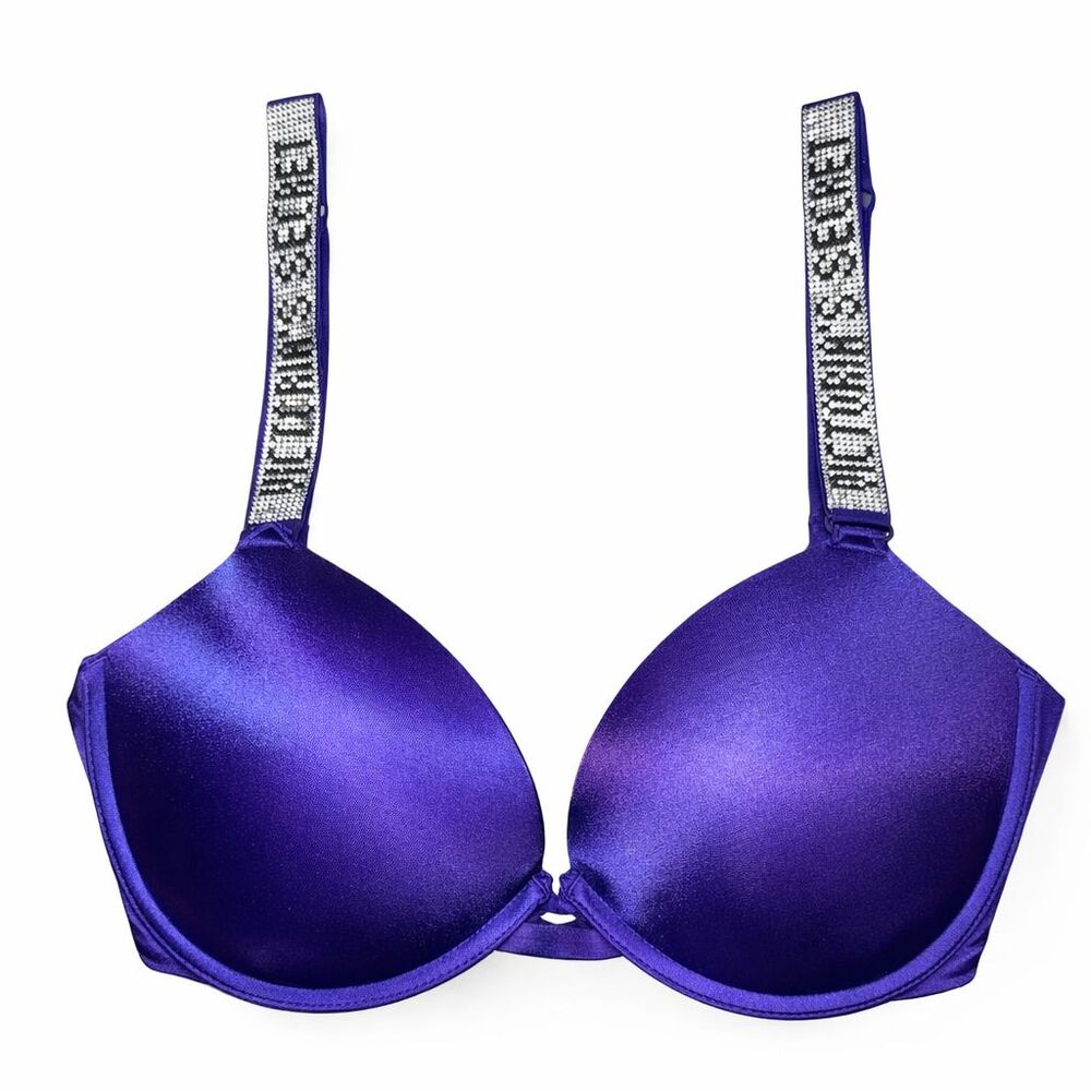 Victoria’s Secret Very Sexy T-Shirt Bra 34C Purple Rhinestone Straps